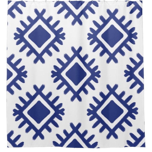 Cortina De Ducha Patrón de Ikat Étnica textil tribal norteamericano (Anverso)