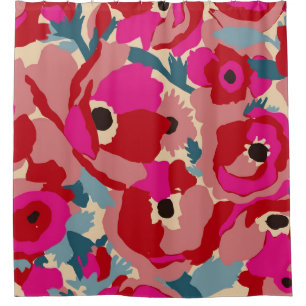Cortina De Ducha Patrón de ilustracion de flores. Moti botánico flo