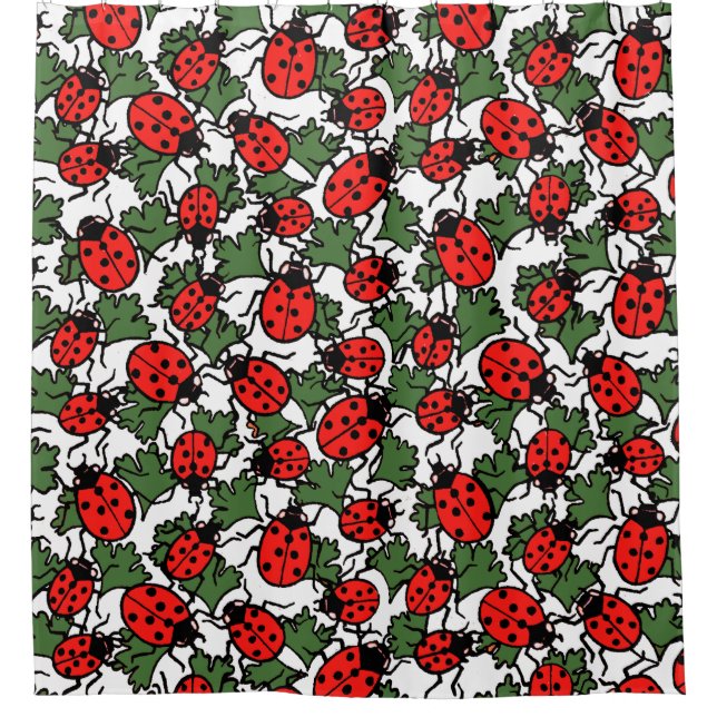 Cortina De Ducha Patrón de insectos de parásitos de Art Nouveau (Anverso)