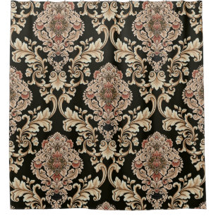 Cortina De Ducha patrón de jacquard de damasco clásico con abstract