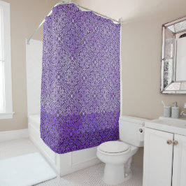 Cortina De Ducha Patrón de Knit morado y negro