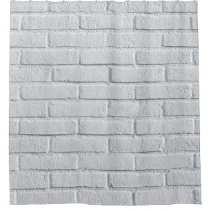 Cortina De Ducha Patrón de ladrillos de pared de piedra blanca