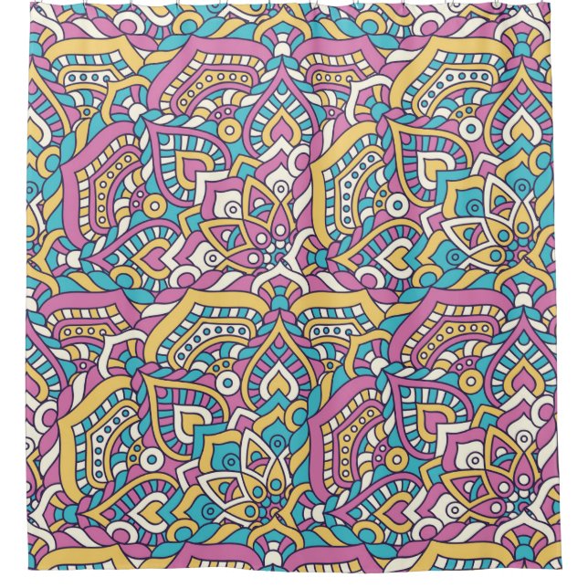 Cortina De Ducha Patrón de Mandala (Anverso)