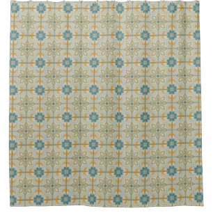 Cortina De Ducha Patrón de mosaico decorativo del viejo mundo