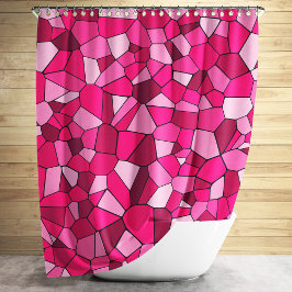Cortina De Ducha Patrón de mosaico geométrico rosa moderno