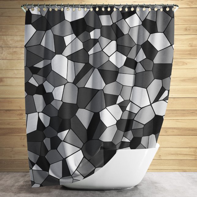 Cortina De Ducha Patrón de mosaico gris moderno (Modern Gray Mosaic Pattern Shower Curtain)