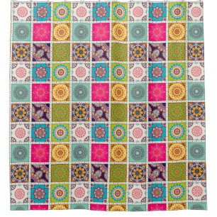 Cortina De Ducha Patrón de mosaico marroquí