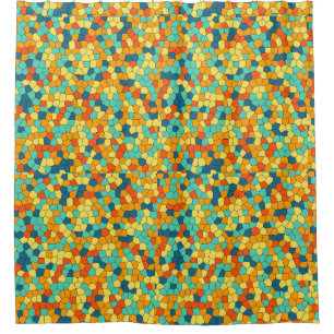 Cortina De Ducha Patrón de mosaico vibrante