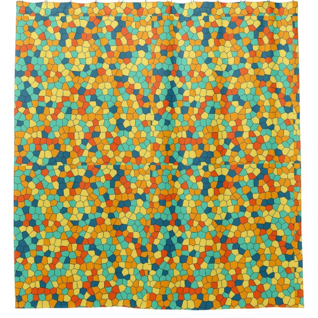Cortina De Ducha Patrón de mosaico vibrante (Anverso)