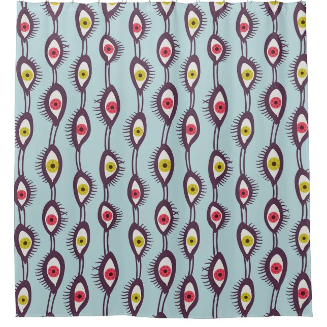 Cortina De Ducha Patrón de ojos místicos - Diseño trippy psicodélic (Anverso)