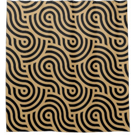 Cortina De Ducha Patrón de ondas oceánicas del Mar Negro y Oro