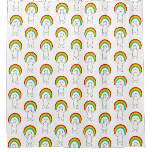 Cortina De Ducha Patrón de oso polar y arcoiris