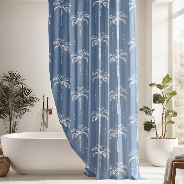 Cortina De Ducha Patrón de palmeras tropicales modernas (Subido por el creador)