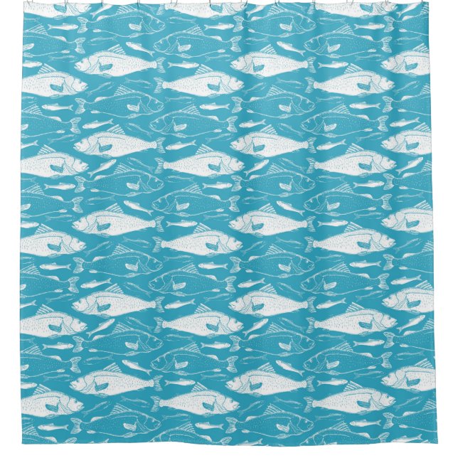 Cortina De Ducha Patrón de peces (Anverso)