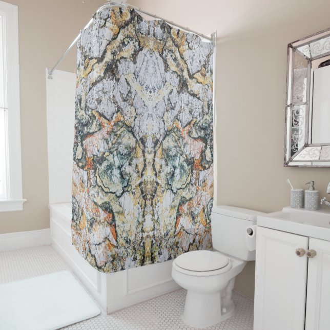 Cortina De Ducha Patrón de piedra natural (In situ)