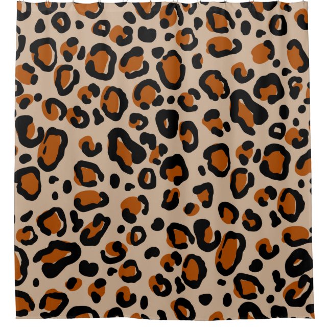 Cortina De Ducha Patrón de piel de leopardo (Anverso)