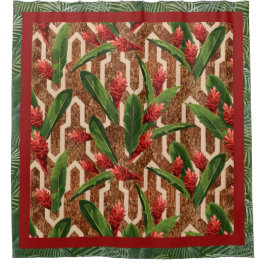 Cortina De Ducha Patrón de plantas tropicales