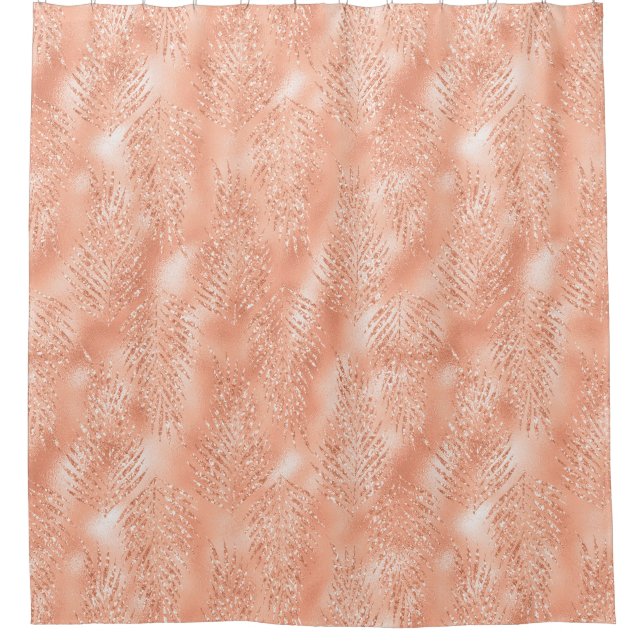 Cortina De Ducha Patrón de plumas (Anverso)