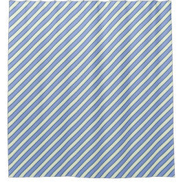 Cortina De Ducha Patrón de raya fina azul y verde