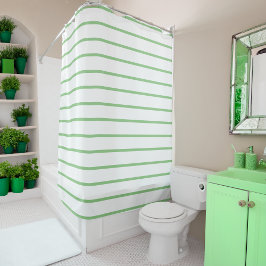 Cortina De Ducha Patrón de rayas de líneas delgadas de salvia