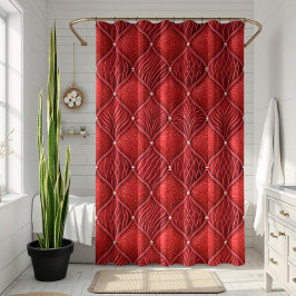 Cortina De Ducha Patrón de San Valentín Rojo Glam Art Deco