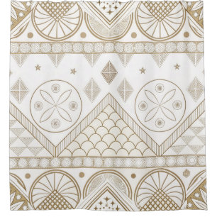 Cortina De Ducha Patrón de Seamless de Floral Geométrica Étnica 2