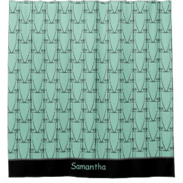 Cortina De Ducha Patrón de silueta de cocoteros toscos e impresiona
