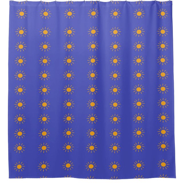 Cortina De Ducha Patrón de sol amarillo (Anverso)