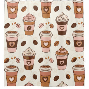 Cortina De Ducha Patrón de taza de café acogedor (12)