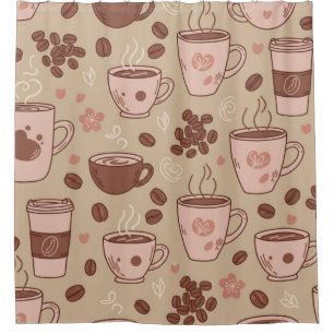 Cortina De Ducha Patrón de taza de café acogedor (7)