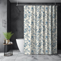 Patrón de Toile de Jouy Floral Francés Azul