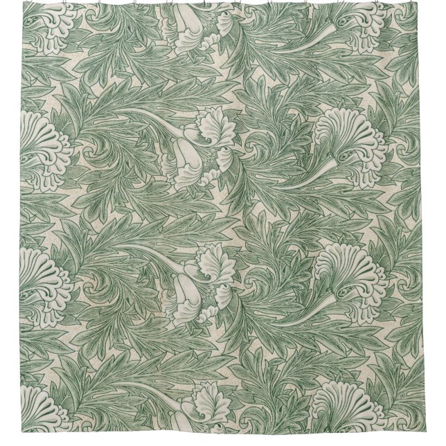 Cortina De Ducha Patrón de tulipanes (por William Morris) (Anverso)
