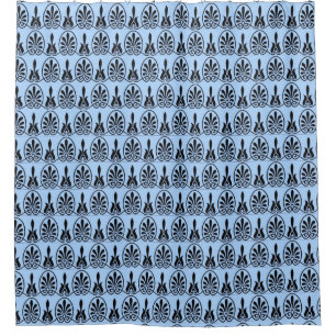 Cortina De Ducha Patrón de vector arabesco elegante en azul claro