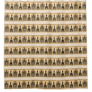 Cortina De Ducha Patrón de vector de arabesco elegante en melocotón