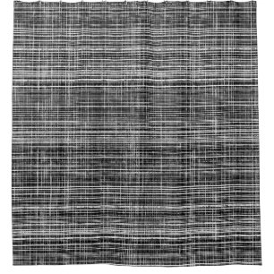 Cortina De Ducha Patrón de verificación negro, blanco y gris