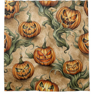 Cortina De Ducha Patrón de Vino de Halloween de época Jack-O-Lanter
