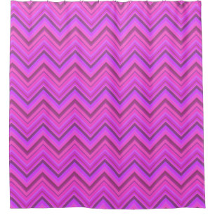 Cortina De Ducha Patrón de zigzag de rayas rosas