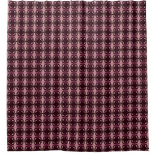 Cortina De Ducha Patrón digital del pepino rojo floral borgoñés
