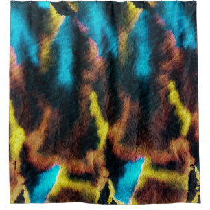 Cortina De Ducha Patrón Disco Ikat. Fondo De Arte Sucio De Colores.