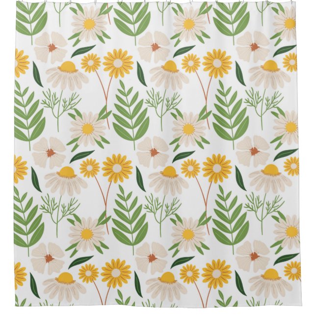 Cortina De Ducha Patrón floral (Anverso)