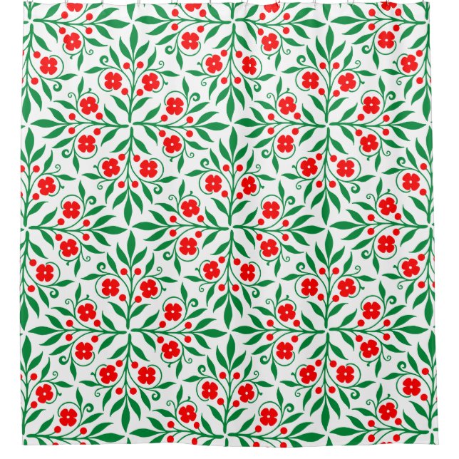 Cortina De Ducha Patrón floral (Anverso)