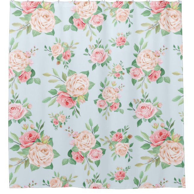 Cortina De Ducha Patrón floral (Anverso)