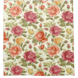 Cortina De Ducha Patrón floral