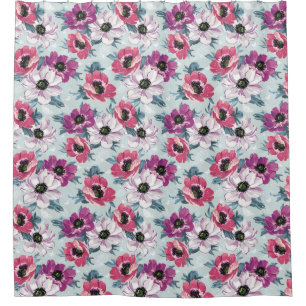 Cortina De Ducha Patrón floral