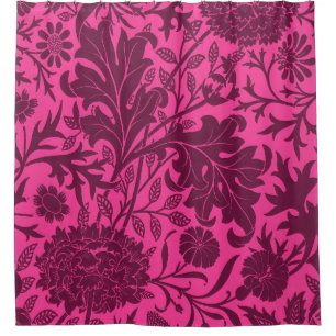 Cortina De Ducha Patrón floral de bonito rosa y marrón