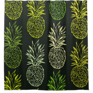 Cortina De Ducha Patrón floral de doodle dibujado a mano. Palm leav