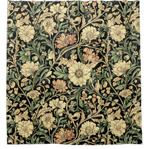 Cortina De Ducha patrón floral de estilo victoriano