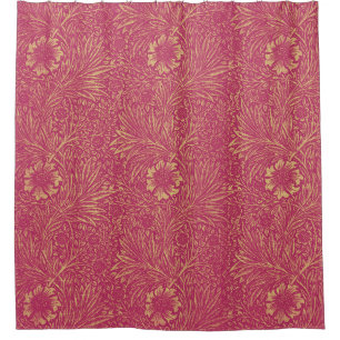 Cortina De Ducha Patrón floral de neón rosa claro amarillo pálido