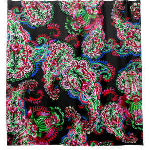 Cortina De Ducha Patrón Floral Paisley, Origen Étnico.