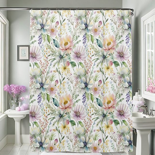Cortina De Ducha patrón floral pastel de bonito (Subido por el creador)